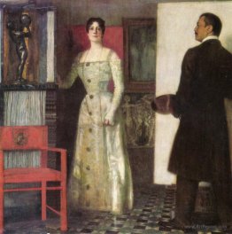 Self-portrait of the painter and his wife in the studio