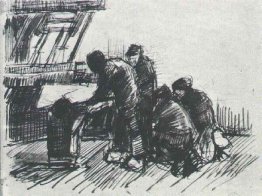 Weaver with Other Figures in Front of Loom