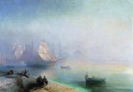 The Bay of Naples on misty morning