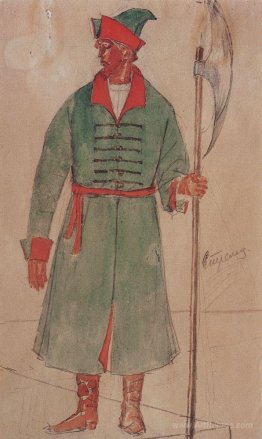 Costume design for Archer to the tragedy of Pushkin's Boris Godu