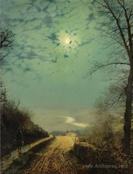 A Wet Road By Moonlight, Wharfedale