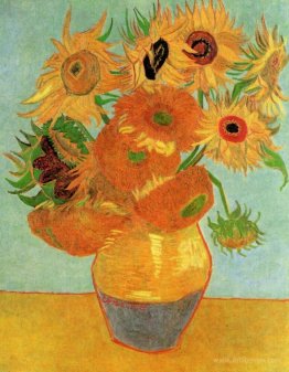 Still Life Vase with Twelve Sunflowers