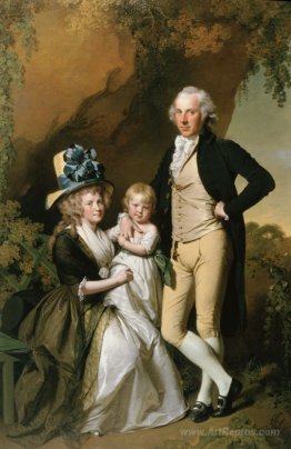 Portrait of Richard Arkwright Junior with his Wife Mary and Daug