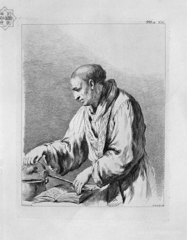 Half figure depicting a priest with the holy water, by Guercino