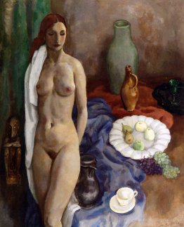 Still life with standing nude