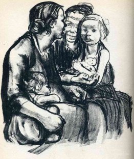 Two Chatting Women with Two Children