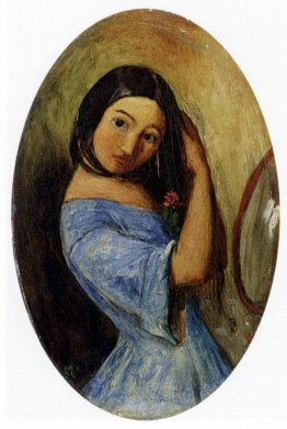 A Young Girl-Combing Her Hair