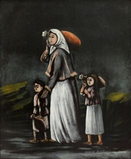 Peasant Woman with Children Goes for Water