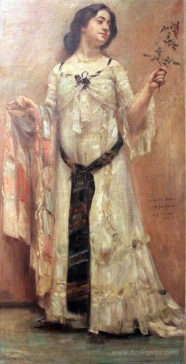 Portrait of Charlotte Berend in white dress