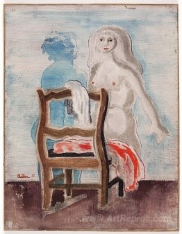 Nude with chair and red cloth