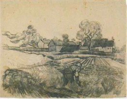 Cottages with a Woman Working in the Foreground