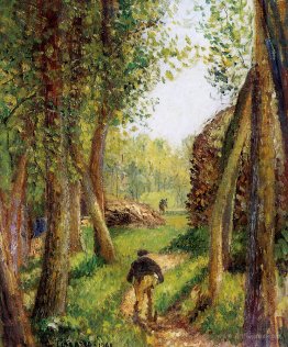 Forest scene with two figures