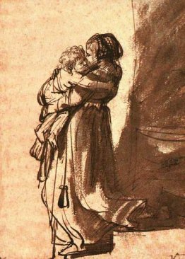 Woman Carrying a Child Downstairs