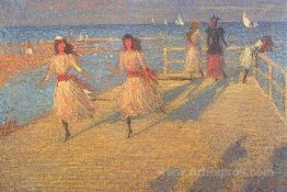 Girls Running, Walberswick Pier