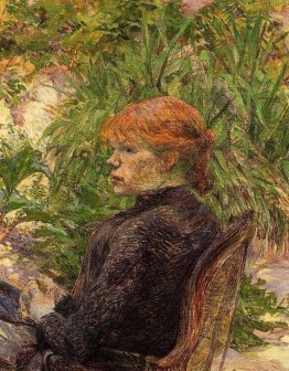 Red Haired Woman Seated in the Garden of M. Forest