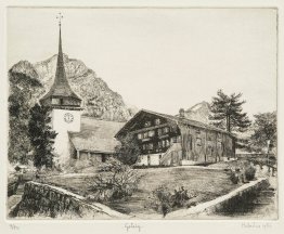 The church and tower of Gsteig, in canton Bern, Switzerland