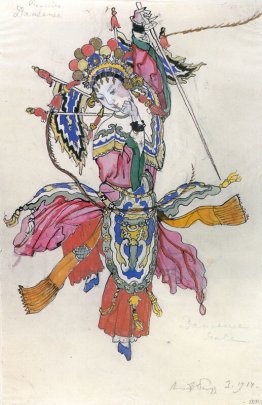 Dancer in the procession of the Chinese emperor. Costume design