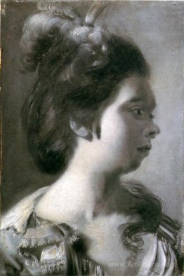 Study of a Young Girl with Feathers in Her Hair