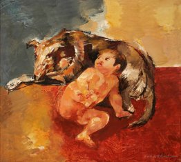 boy and dog