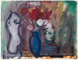 Flowers in a Blue Vase