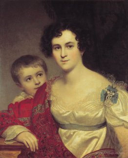 Portrait of A. I. Molchanova with Daughter