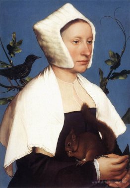 Lady with a Squirrel and a Starling