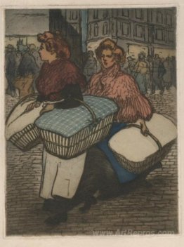 Laundresses are carrying linnen