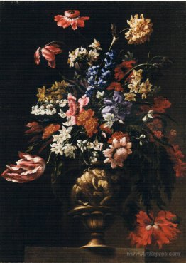 Still life with a vase of flowers