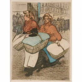 Laundresses are carrying linnen