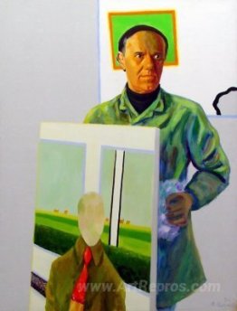 Self-portrait with painting