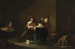 Interior with a Gentleman Playing a Lute and a Lady Singing