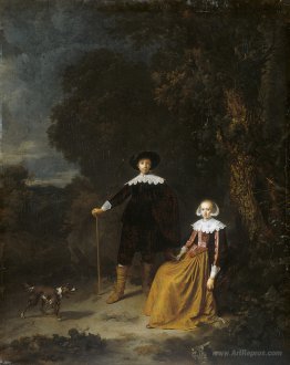 Portrait of a couple in a landscape