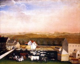 A May Morning View of the Farm and Stock of David Leedon