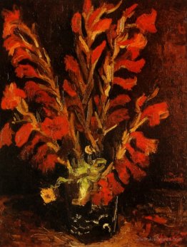 Vase with Red Gladioli