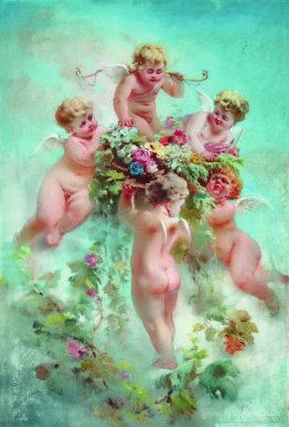 Cupids with Flowers