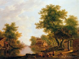 Landscape with river near Dordrecht