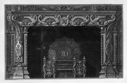 Fireplace: four pairs in the frieze of dolphins addressed; a ric