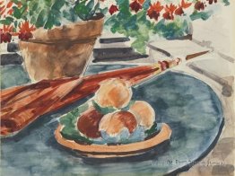 Still Life with Peaches and Umbrella