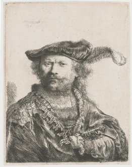 Self-portrait in velvet cap and plume