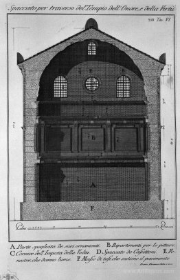 Cross-section transverse to the Temple of Honor and Virtue