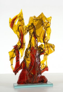 Golden Autumn - glass-fusing sculpture