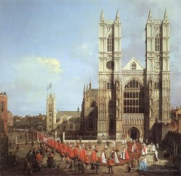 Westminster Abbey, with a Procession of Knights of the Bath