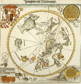 Map of the Southern Sky, with representations of constellations,