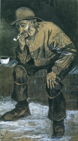 Fisherman with Sou'wester, Sitting with Pipe