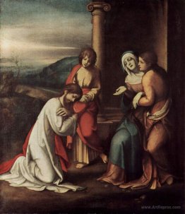 Departure of Christ from Mary, with Mary and Martha, the sisters