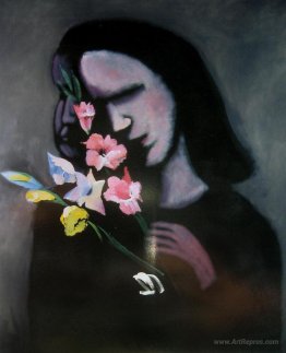 Woman with Gladioli