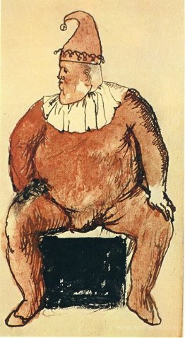 Seated fat clown