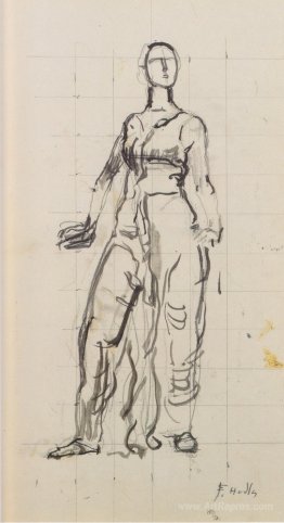 Standing draped figure