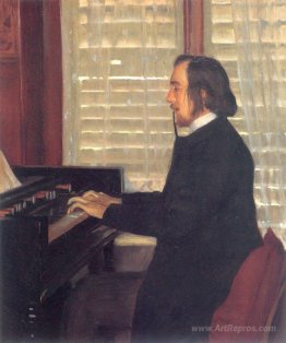 Portrait of Eric Satie at the harmonium