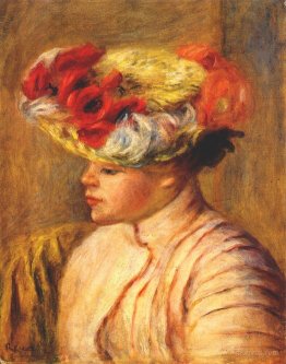 Young woman in a flowered hat